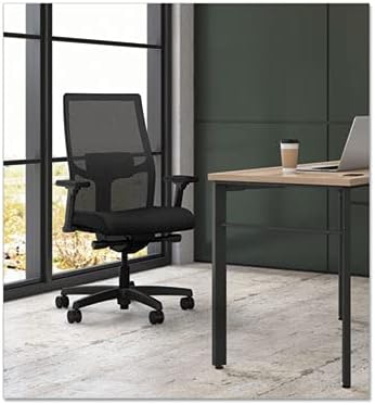 HON Ignition 2.0 Ergonomic Office Chair, Lumbar Support, Desk Chair, Black Ergonomic office desk chair with lumbar support, adjustable arms, office decor, workstation comfort for focused productivity