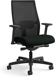 HON Ignition 2.0 Ergonomic Office Chair, Lumbar Support, Desk Chair, Black Ergonomic office desk chair with lumbar support, adjustable arms, office decor, workstation comfort for focused productivity